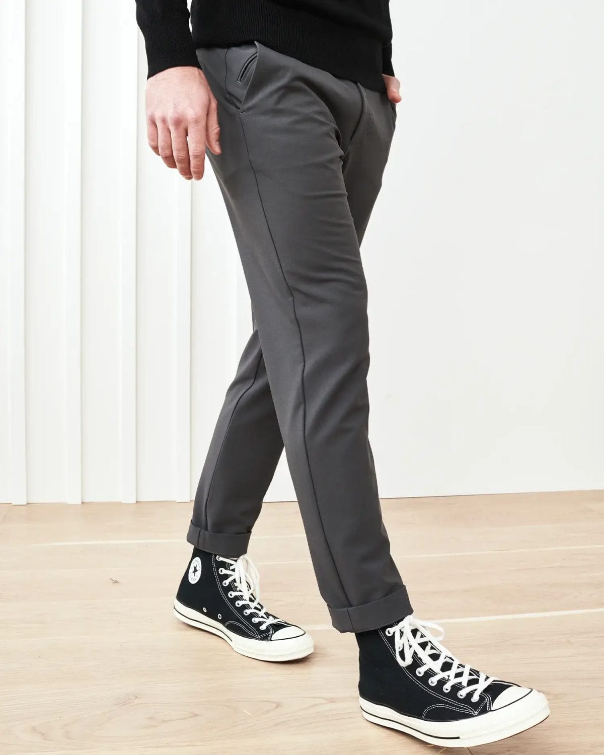 Quince chinos vs lululemon ABC pants: fabric and fit comparison