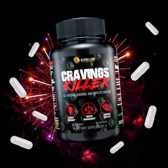 a bottle of supplements with fireworks around it