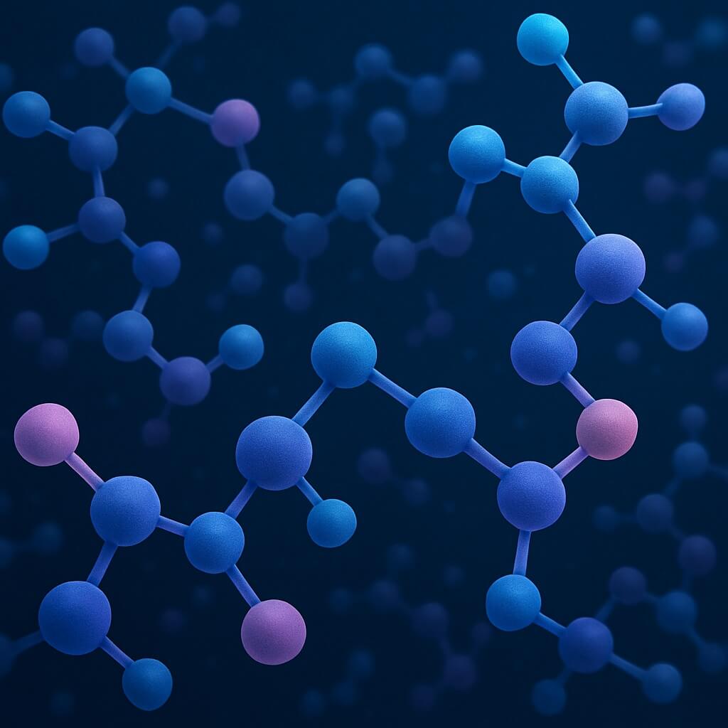 Colorful molecular structure representation.